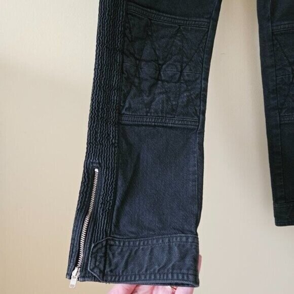 Isabel Marant Etoile Jeans Women 4 Black 1501 Straight Cropped Goth FLAW No Lace - Picture 11 of 16